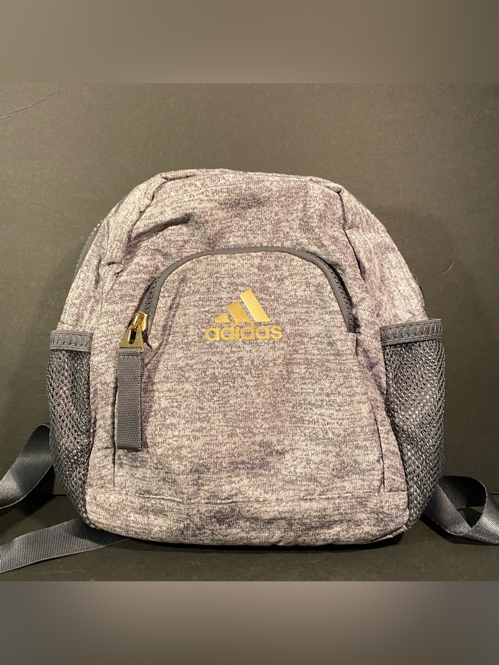 Adidas Heather Gray Mini Backpack Purse - Like New - Picture 1 of 8